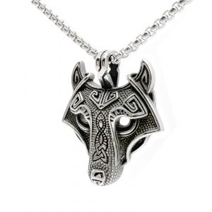 Viking Wolf Necklace by County Argyle in stainless steel