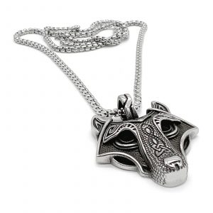 Viking Wolf Necklace by County Argyle in stainless steel