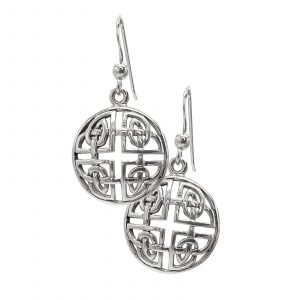Celtic Cross Knot Earrings by County Argyle hand-cast in sterling silver