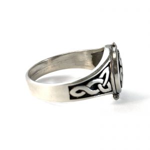 Celtic Knot Poison Ring by County Argyle hand-cast in sterling silver