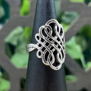 Celtic Scroll Ring by County Argyle hand-cast in sterling silver