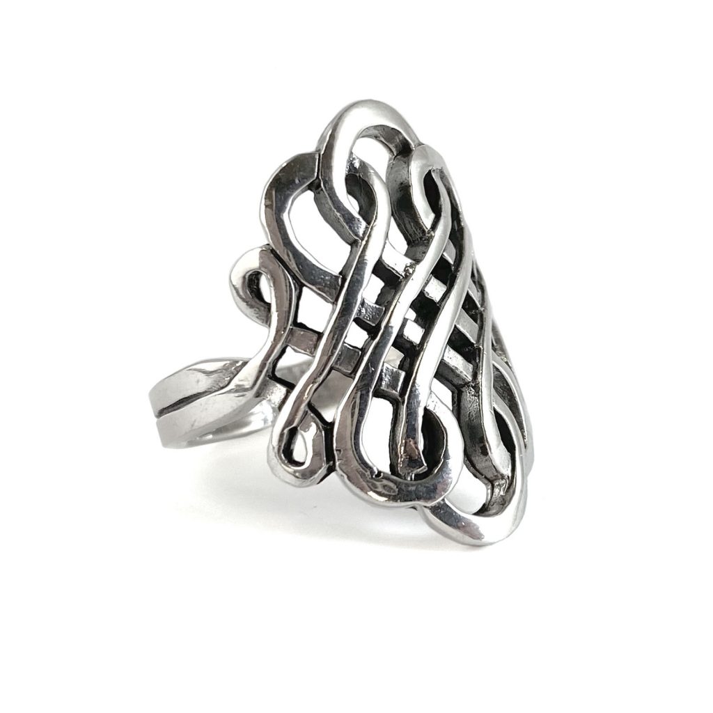 Celtic Scroll Ring by County Argyle hand-cast in sterling silver
