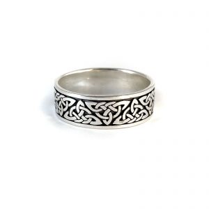 Celtic Trinity Knot Band by County Argyle hand-cast in sterling silver