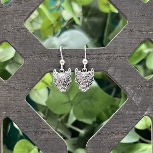 Celtic Wolf Earrings by County Argyle hand-cast in sterling silver