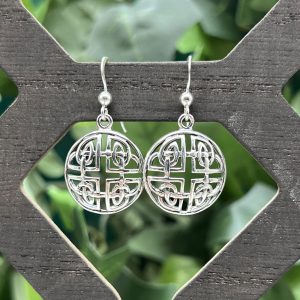Celtic Cross Knot Earrings by County Argyle hand-cast in sterling silver