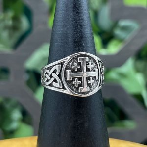 Jerusalem Cross Ring by County Argyle hand-cast in sterling silver