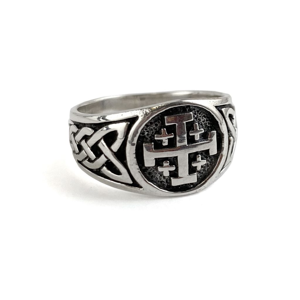 Jerusalem Cross Ring by County Argyle hand-cast in sterling silver