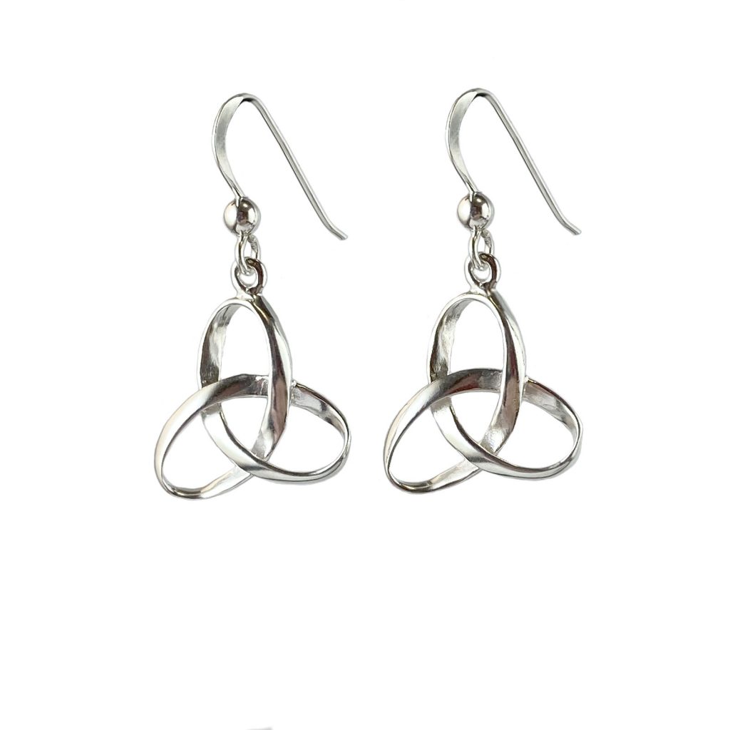 Celtic Trinity Knot Earrings by County Argyle hand-cast in sterling silver
