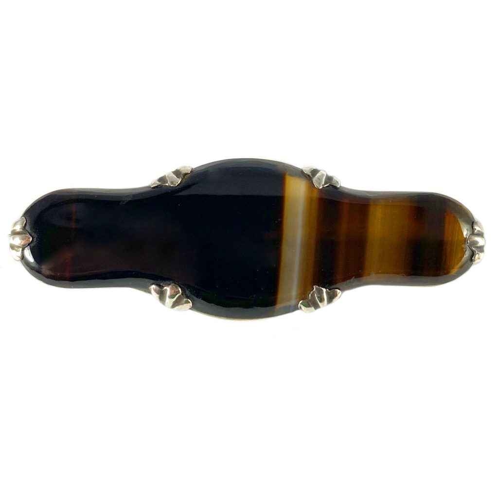 Banded Agate Victorian Collar Pin