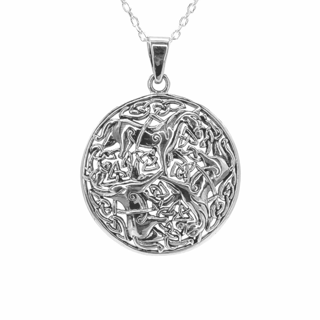 The Epona Horses Pendant by County Argyle hand-cast in sterling silver