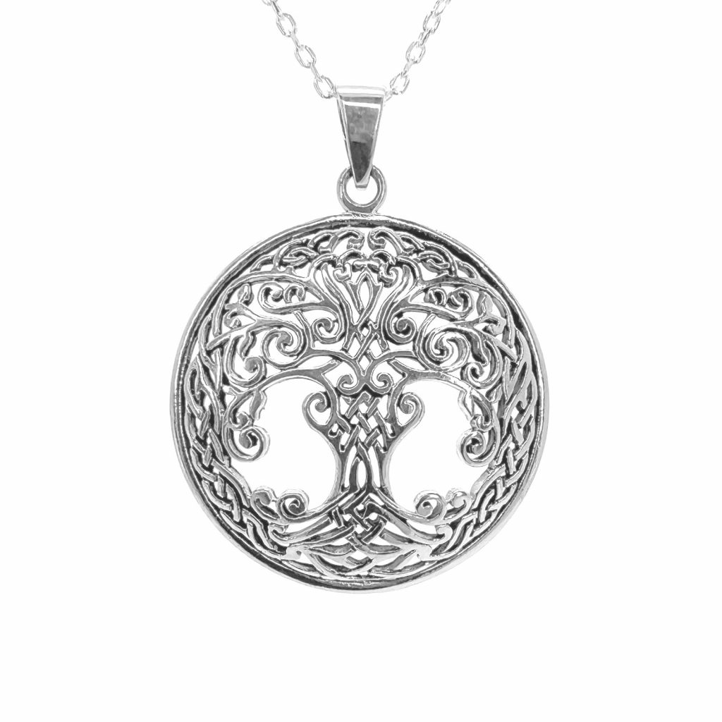 The Woven Tree of Life Pendant by County Argyle hand-cast in sterling silver