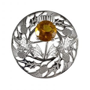 Scottish Thistle Kilt Pin by County Argyle hand-cast in sterling silver