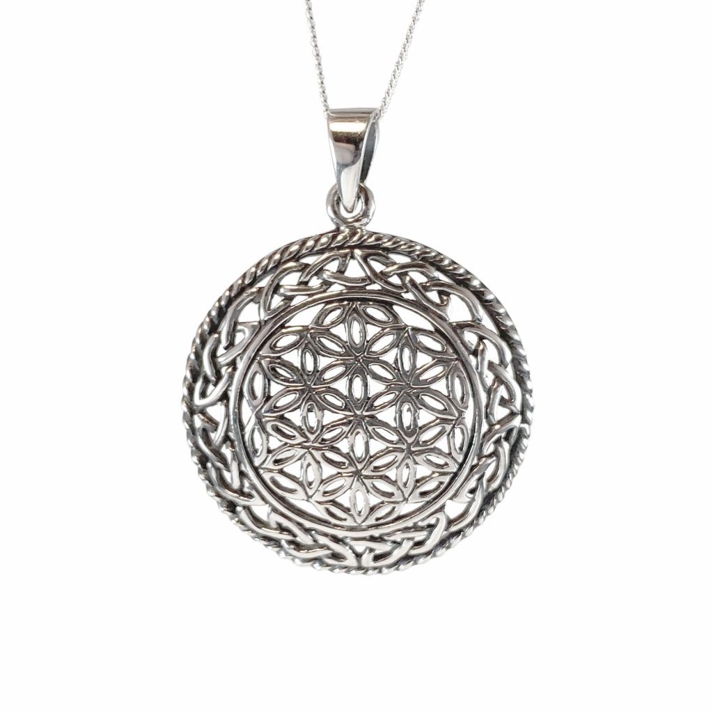 The Celtic Flower of Life Knot Pendant by County Argyle hand-cast in sterling silver