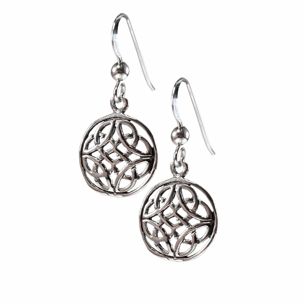 Celtic Rose Knot Earrings by County Argyle hand-cast in sterling silver