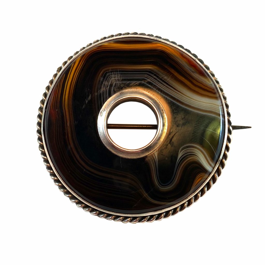 Banded Agate Torus Brooch