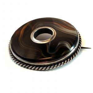 Banded Agate Torus Brooch