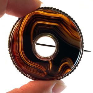 Banded Agate Torus Brooch