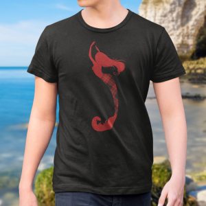 The Bonelle Scottish Tartan Mermaid Tee featuring a custom clan tartan graphic in Black and 100% cotton