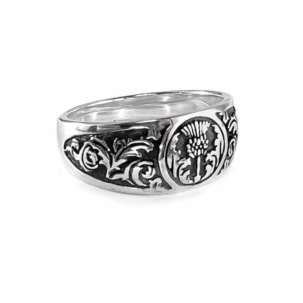 Scottish Thistle Ring by County Argyle hand-cast in sterling silver