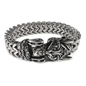 Viking Wolf Bracelet by County Argyle in stainless steel