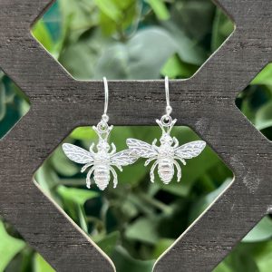 Celtic Bee Earrings by County Argyle hand-cast in sterling silver