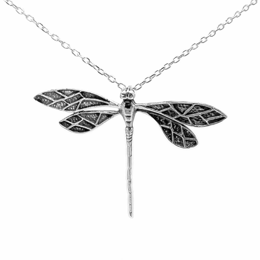 The Celtic Dragonfly Pendant by County Argyle hand-cast in sterling silver