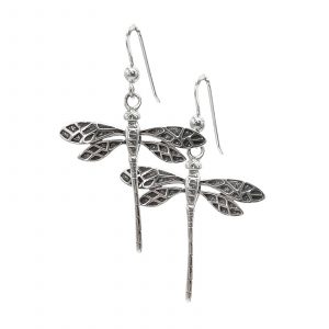 Celtic Dragonfly Earrings by County Argyle hand-cast in sterling silver