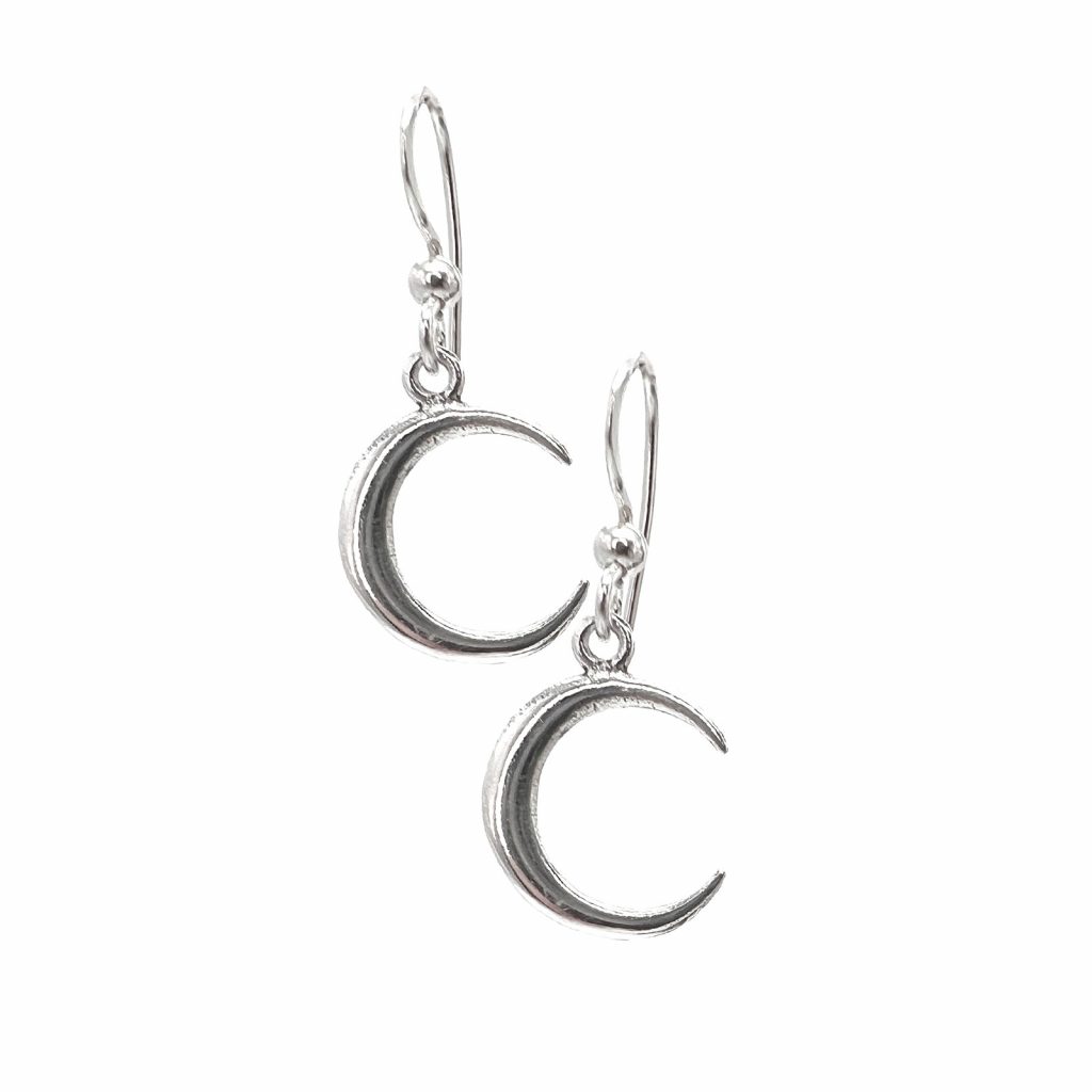 Celtic Moon Earrings by County Argyle hand-cast in sterling silver
