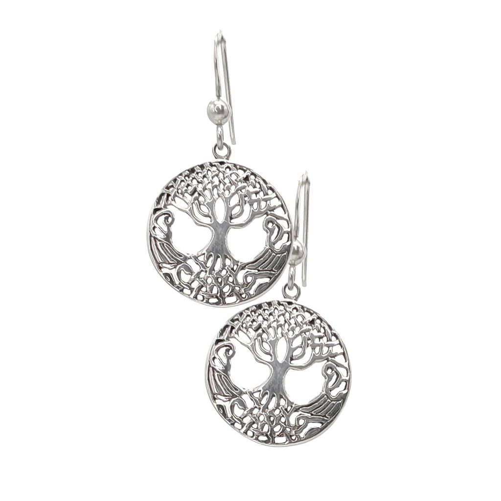 Celtic Tree of Life Earrings by County Argyle hand-cast in sterling silver