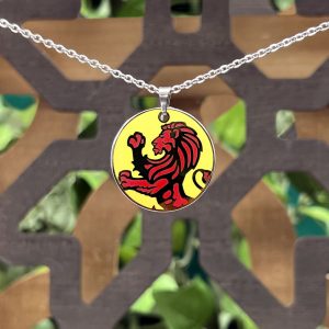 The Rampant Lion Enamel Pendant by County Argyle in full color enamel