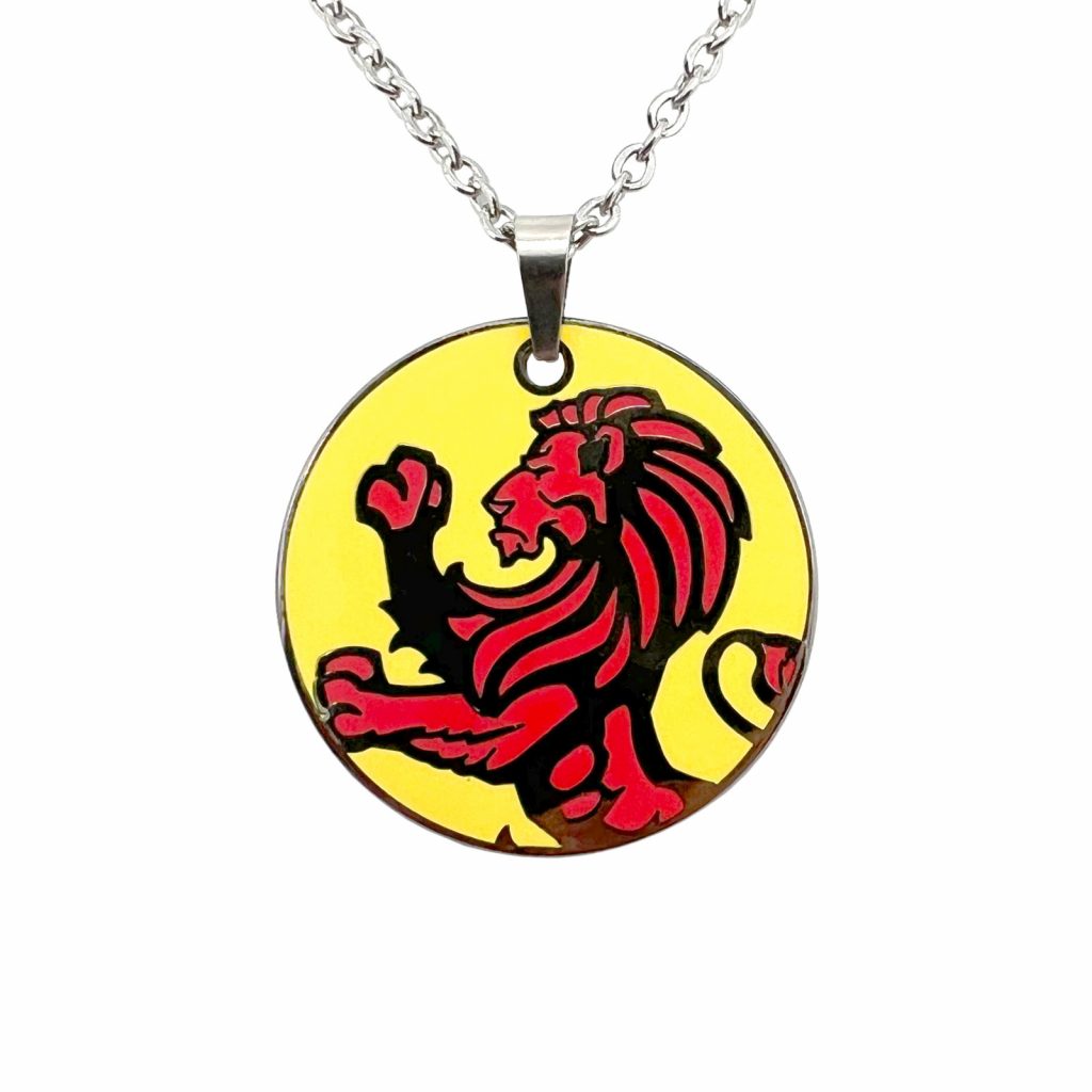 The Rampant Lion Enamel Pendant by County Argyle in full color enamel