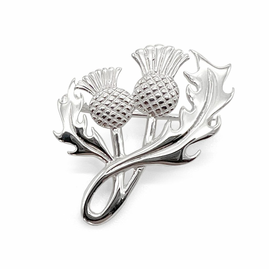 Silver Thistle Kilt Pin by County Argyle hand-cast in sterling silver