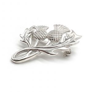 Silver Thistle Kilt Pin by County Argyle hand-cast in sterling silver