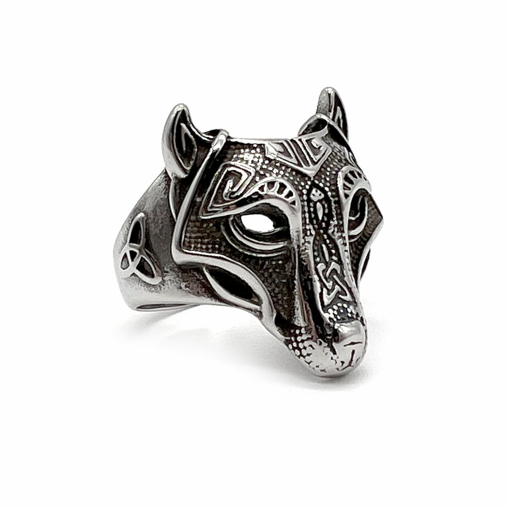 Viking Wolf Ring by County Argyle in stainless steel