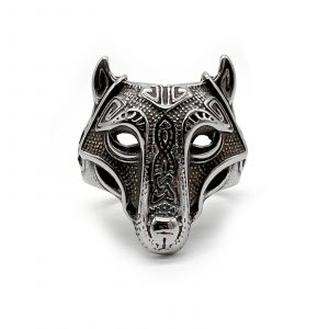 Viking Wolf Ring by County Argyle in stainless steel