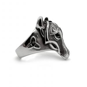 Viking Wolf Ring by County Argyle in stainless steel