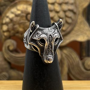 Viking Wolf Ring by County Argyle in stainless steel