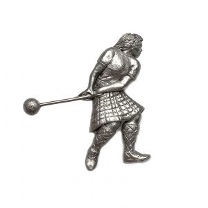 Vintage Hammer Throw Pewter Athlete Pin by County Argyle