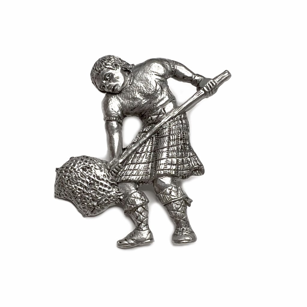Vintage Sheaf Toss Pewter Athlete Pin by County Argyle