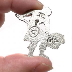 Vintage Sheaf Toss Pewter Athlete Pin by County Argyle