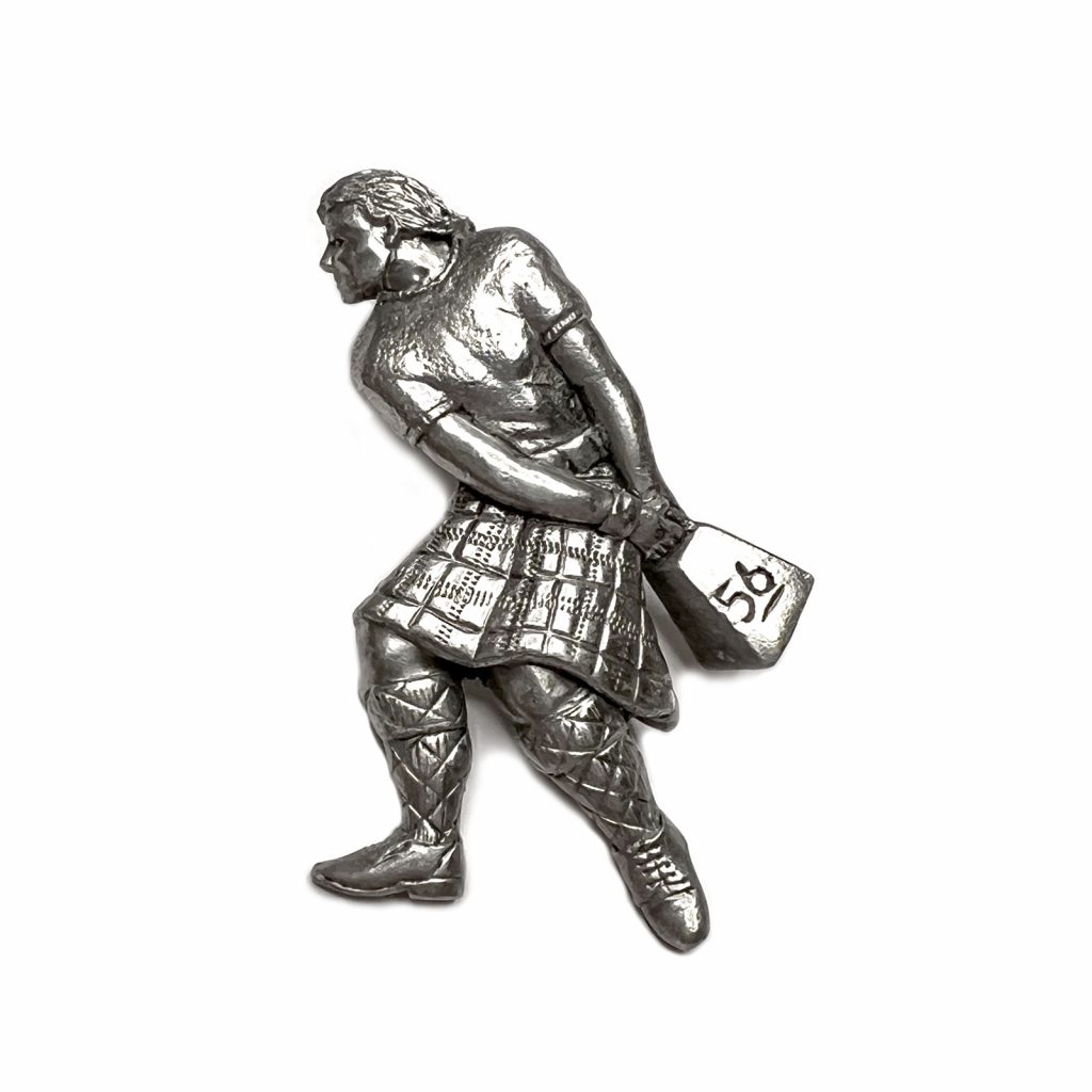 Vintage Weight for Height Swing Pewter Athlete Pin by County Argyle