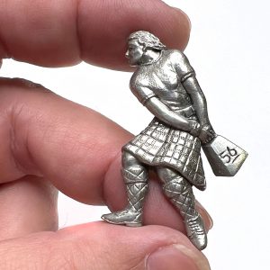 Vintage Weight for Height Swing Pewter Athlete Pin by County Argyle