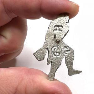 Vintage Weight for Height Swing Pewter Athlete Pin by County Argyle