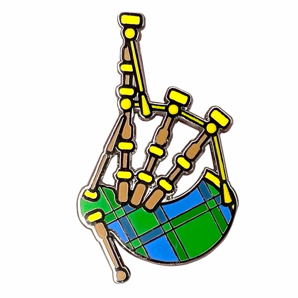 Tartan Bagpipes Enamel Pin by County Argyle