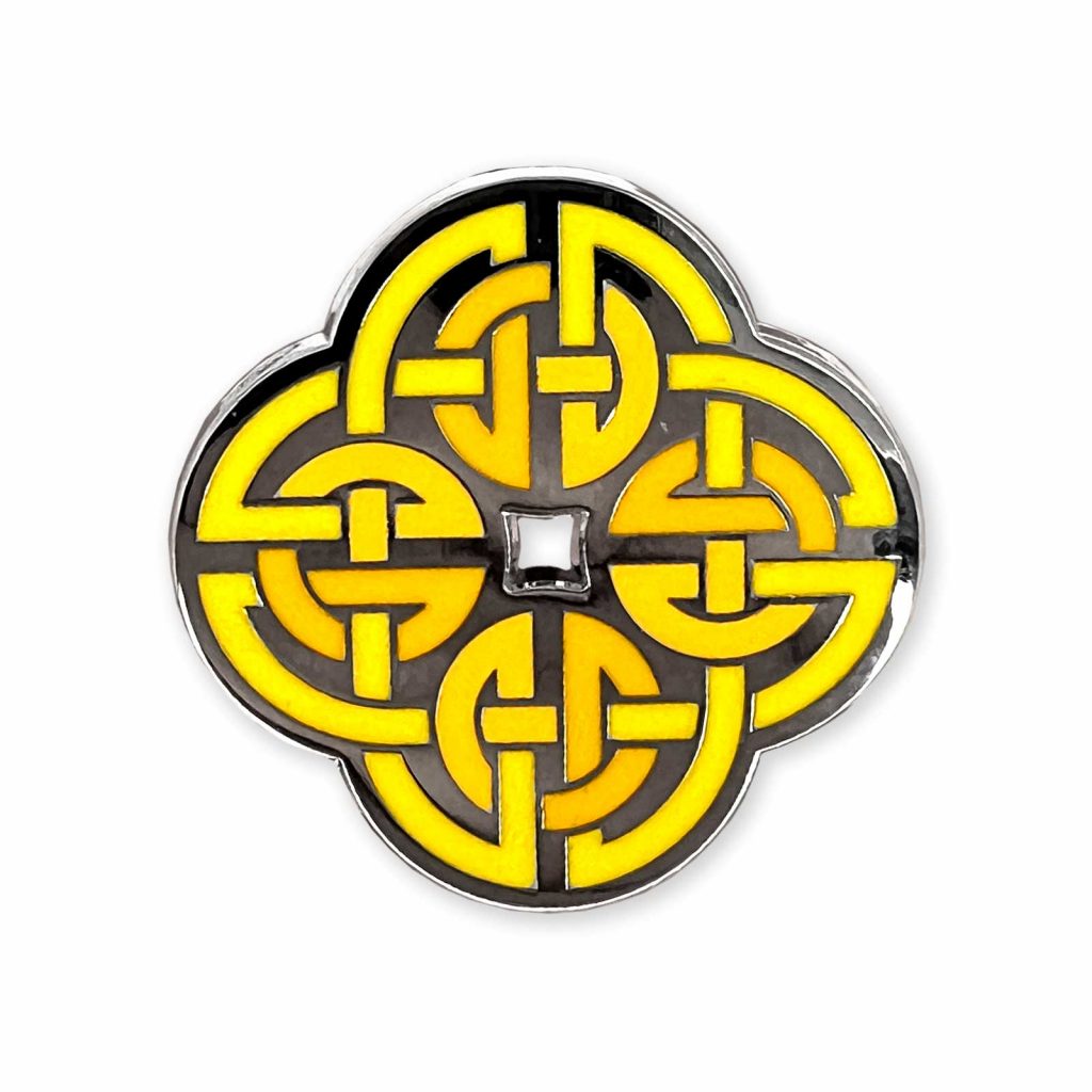 Celtic Knot Yellow Enamel Pin by County Argyle