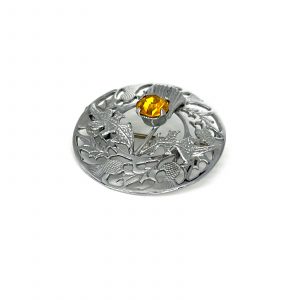 Mizpah Citrine Thistle Kilt Pin from County Argyle