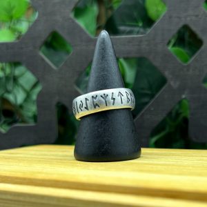 Viking Rune Band by County Argyle hand-cast in sterling silver