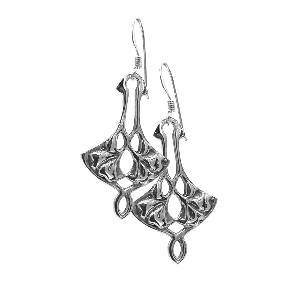 Celtic Fan Earrings by County Argyle hand-cast in sterling silver