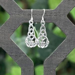 Celtic Claddagh Earrings by County Argyle hand-cast in sterling silver