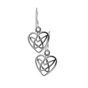 Celtic Heart Knot Sterling Silver Earrings by County Argyle